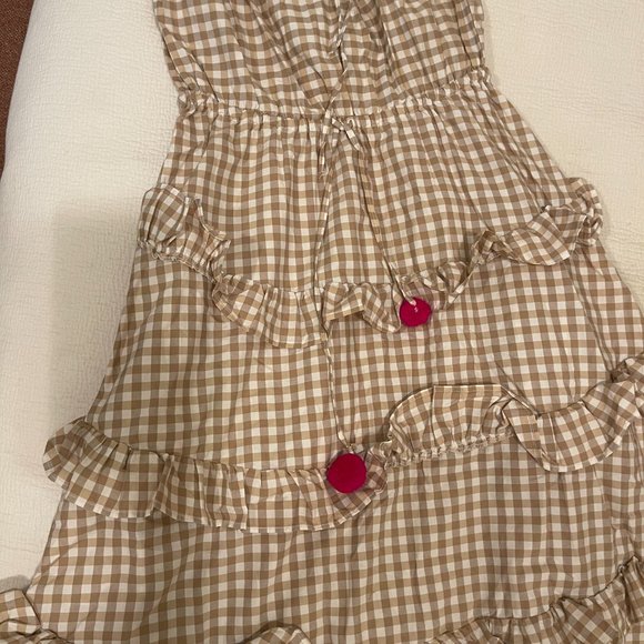 Sundress // JASMIN DRESS GINGHAM BEIGE - Picture 3 of 5